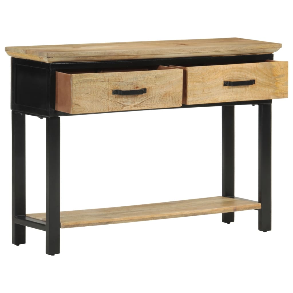 Table console 110x30x75 cm bois de manguier massif brut