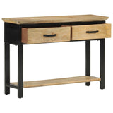 Table console 110x30x75 cm bois de manguier massif brut