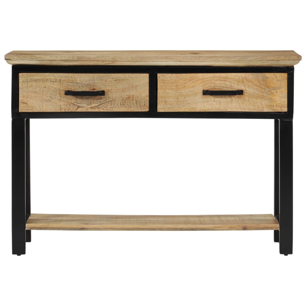 Table console 110x30x75 cm bois de manguier massif brut