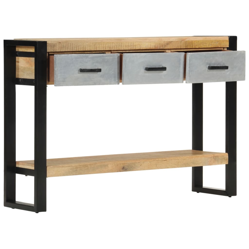 Table console 110x30x76 cm bois de manguier massif brut