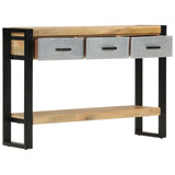 Table console 110x30x76 cm bois de manguier massif brut