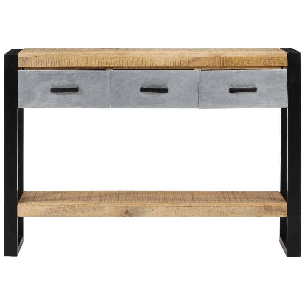 Table console 110x30x76 cm bois de manguier massif brut