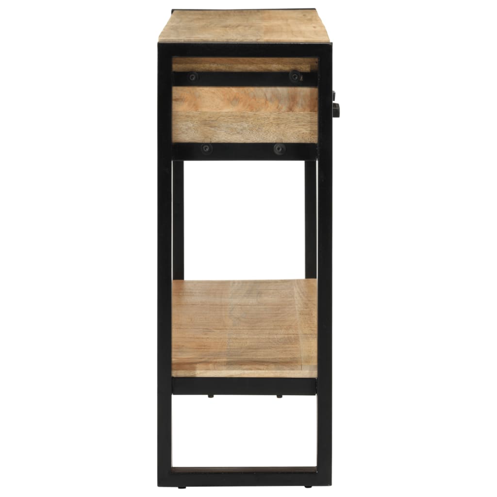 Table console 110x30x76 cm bois de manguier massif brut