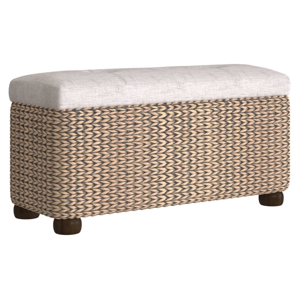 Bancs de rangement lot de 2 avec coussin gris 69 cm quenouille