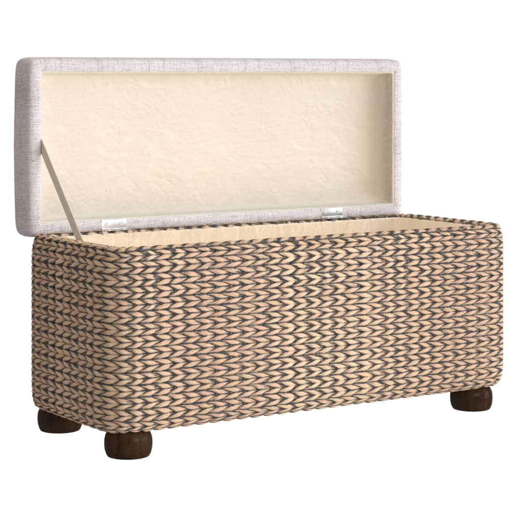 Bancs de rangement lot de 2 avec coussin gris 69 cm quenouille