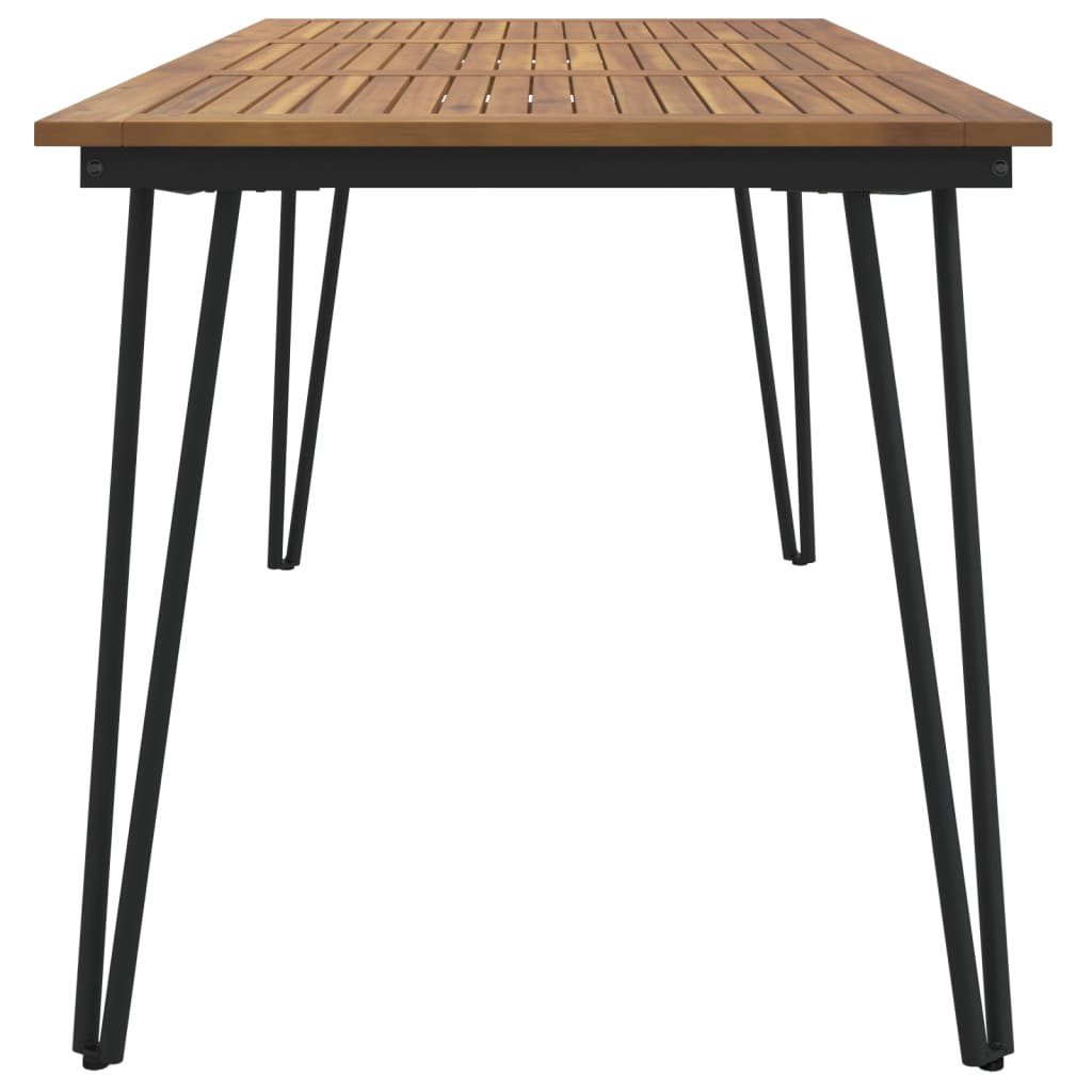 Table de jardin avec pieds épingle à cheveux 160x80x75 acacia