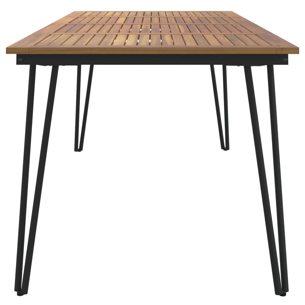 Table de jardin avec pieds épingle à cheveux 180x90x75 acacia