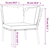 Chaise de jardin avec coussins gris 76x76x79 cm acier