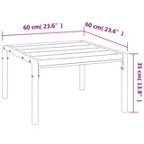 Table basse de jardin noir 60x60x35 cm acier