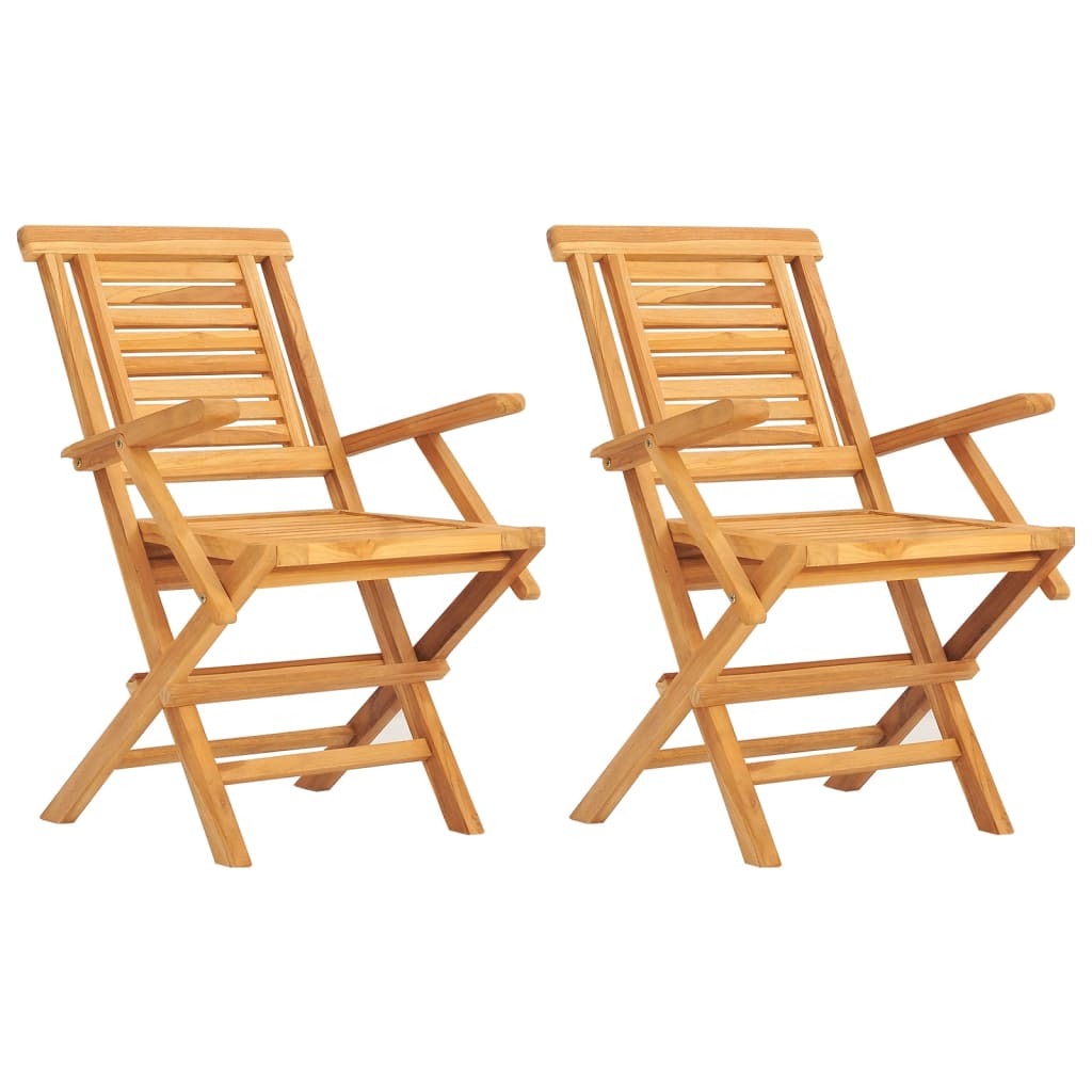 Chaises de jardin pliantes lot de 2 56x63x90cm bois massif teck