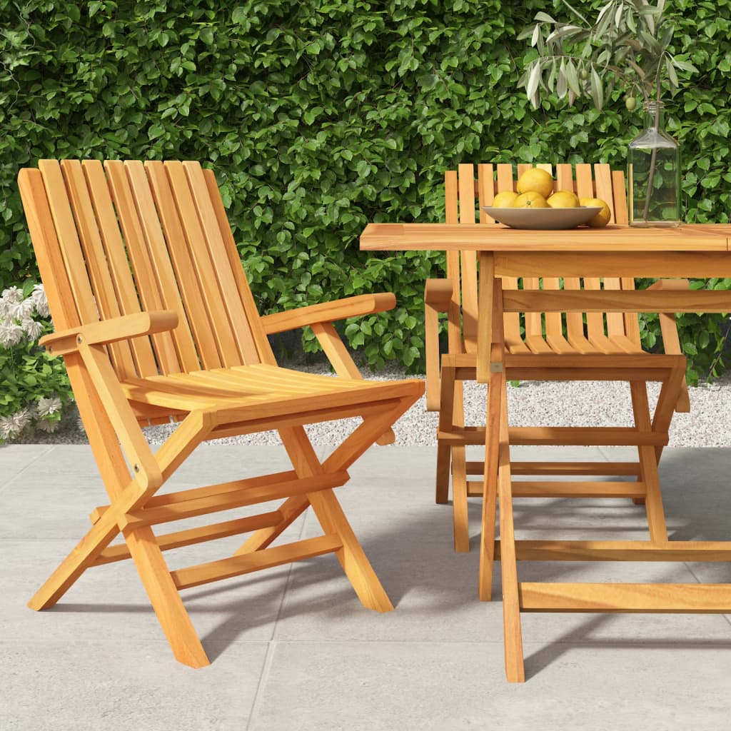 Chaises de jardin pliantes lot de 2 61x67x90cm bois massif teck