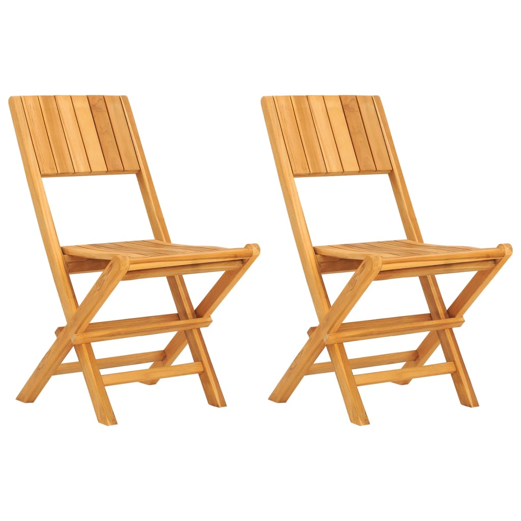 Folding garden chairs set of 2 47x61x90cm solid teak wood