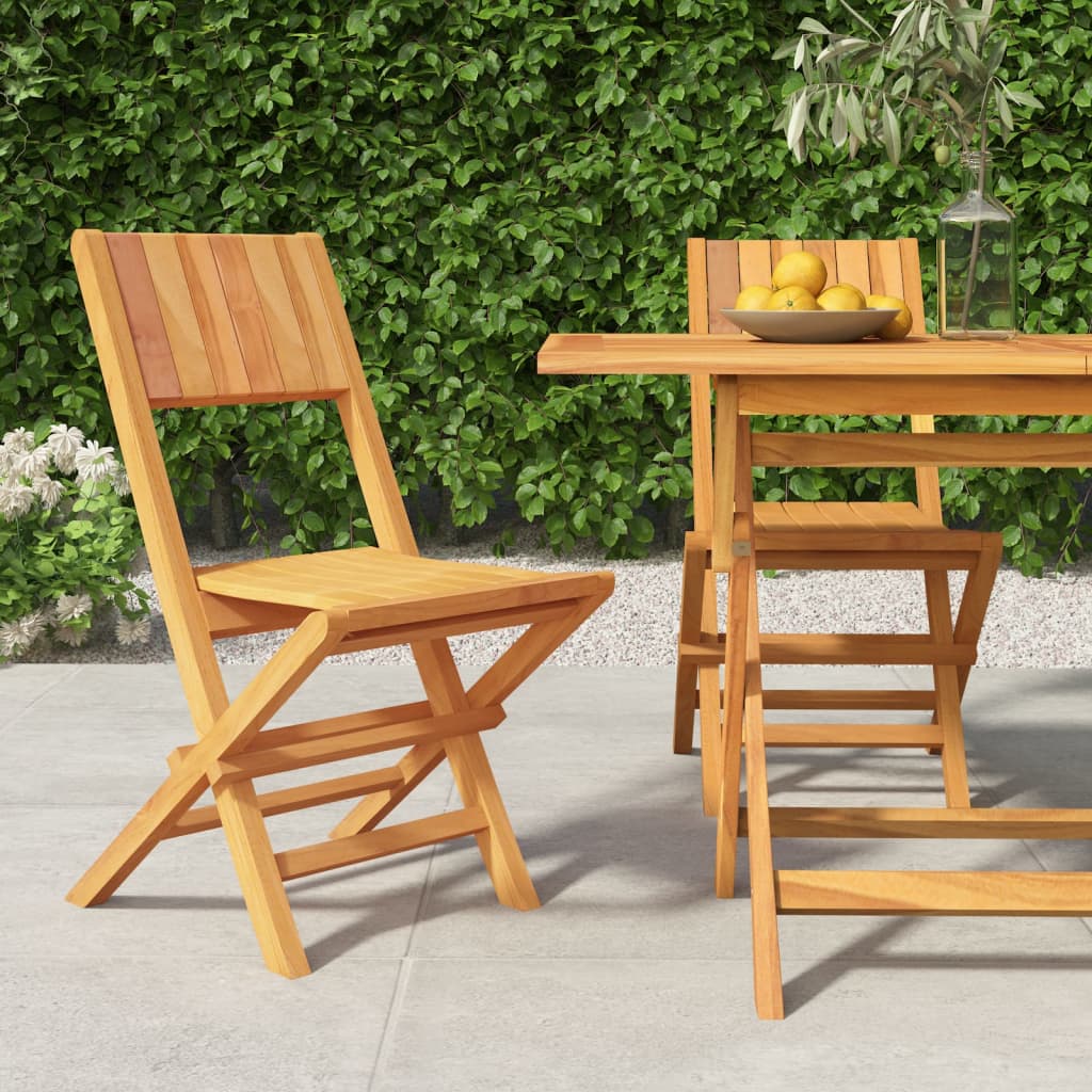 Folding garden chairs set of 2 47x61x90cm solid teak wood