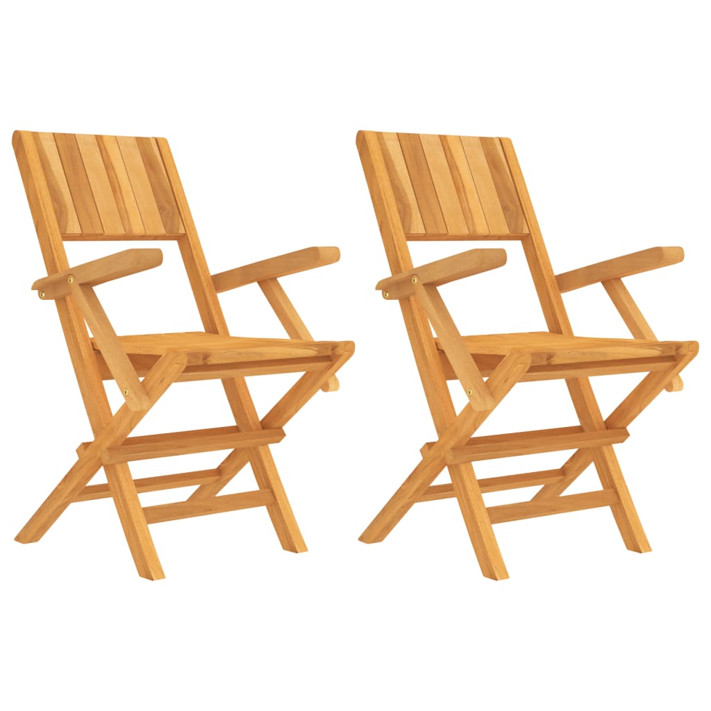 Chaises de jardin pliantes lot de 2 55x61x90cm bois massif teck