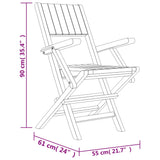 Chaises de jardin pliantes lot de 2 55x61x90cm bois massif teck