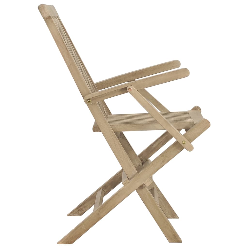 Chaises de jardin pliantes lot de 2 gris 56x61x89cm bois teck