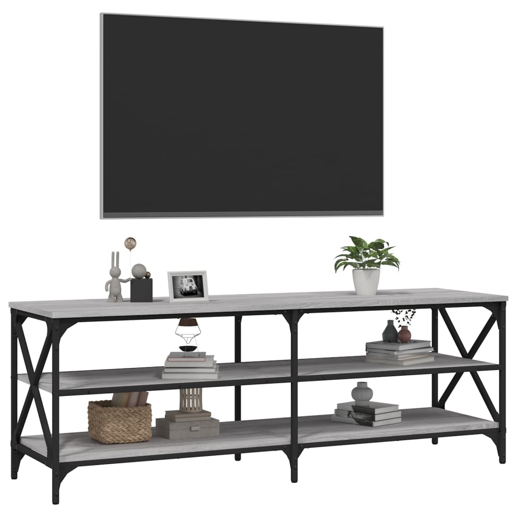 Meuble TV sonoma gris 140x40x50 cm bois d'ingénierie