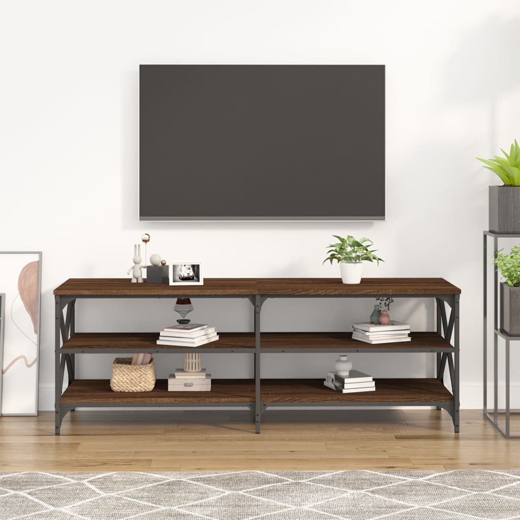 Meuble TV chêne marron 140x40x50 cm bois d'ingénierie