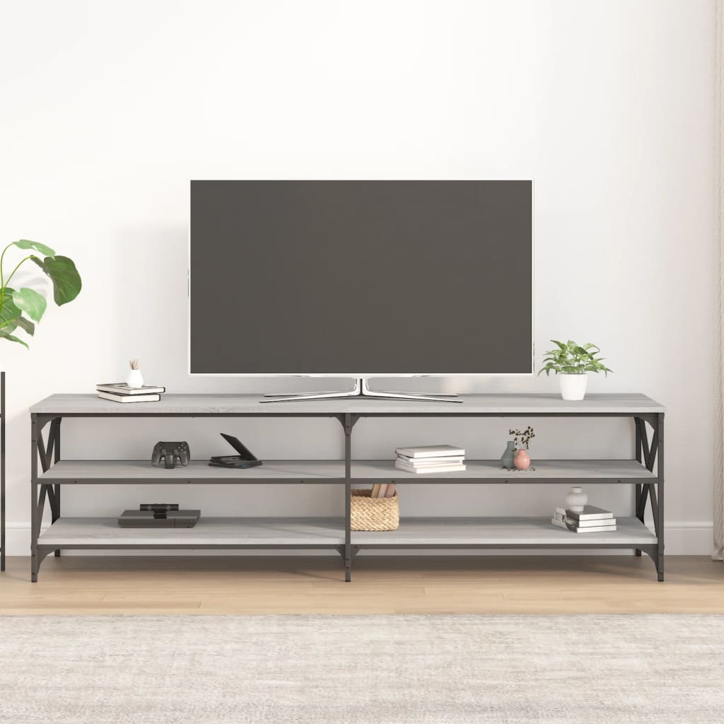 Meuble TV sonoma gris 180x40x50 cm bois d'ingénierie