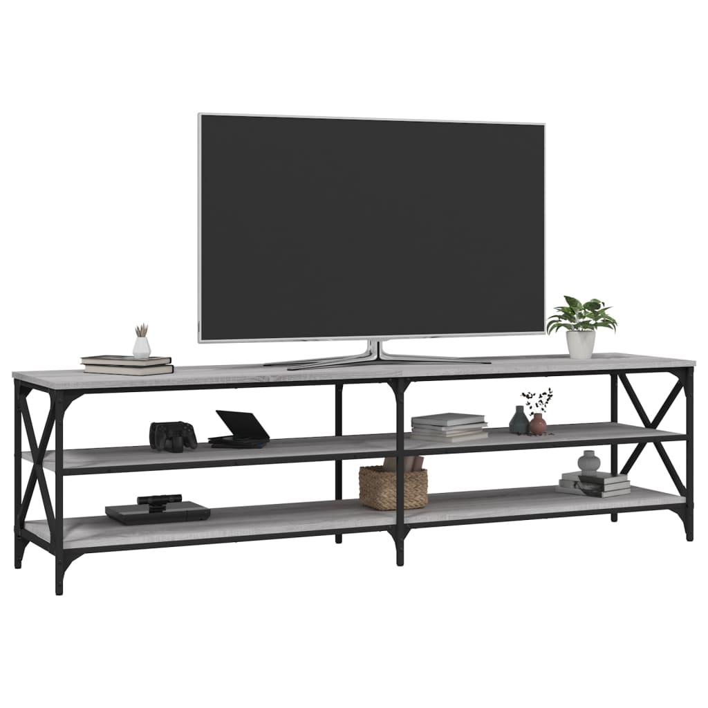 Meuble TV sonoma gris 180x40x50 cm bois d'ingénierie