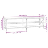 Meuble TV sonoma gris 180x40x50 cm bois d'ingénierie