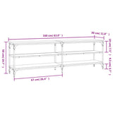 Meuble TV sonoma gris 160x30x50 cm bois d'ingénierie