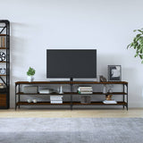 Meuble TV chêne marron 200x30x50 cm bois d'ingénierie et métal