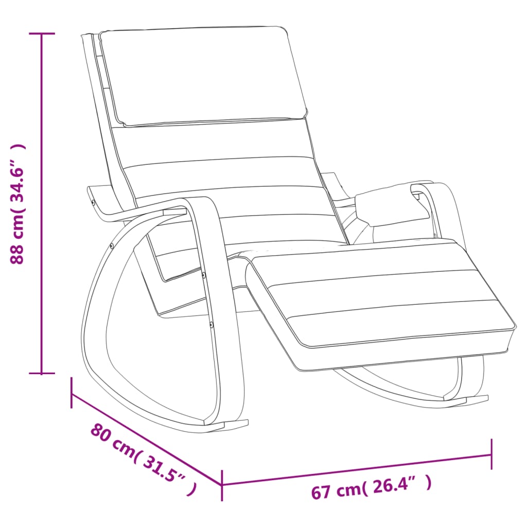 Chaise à bascule Crème Tissu