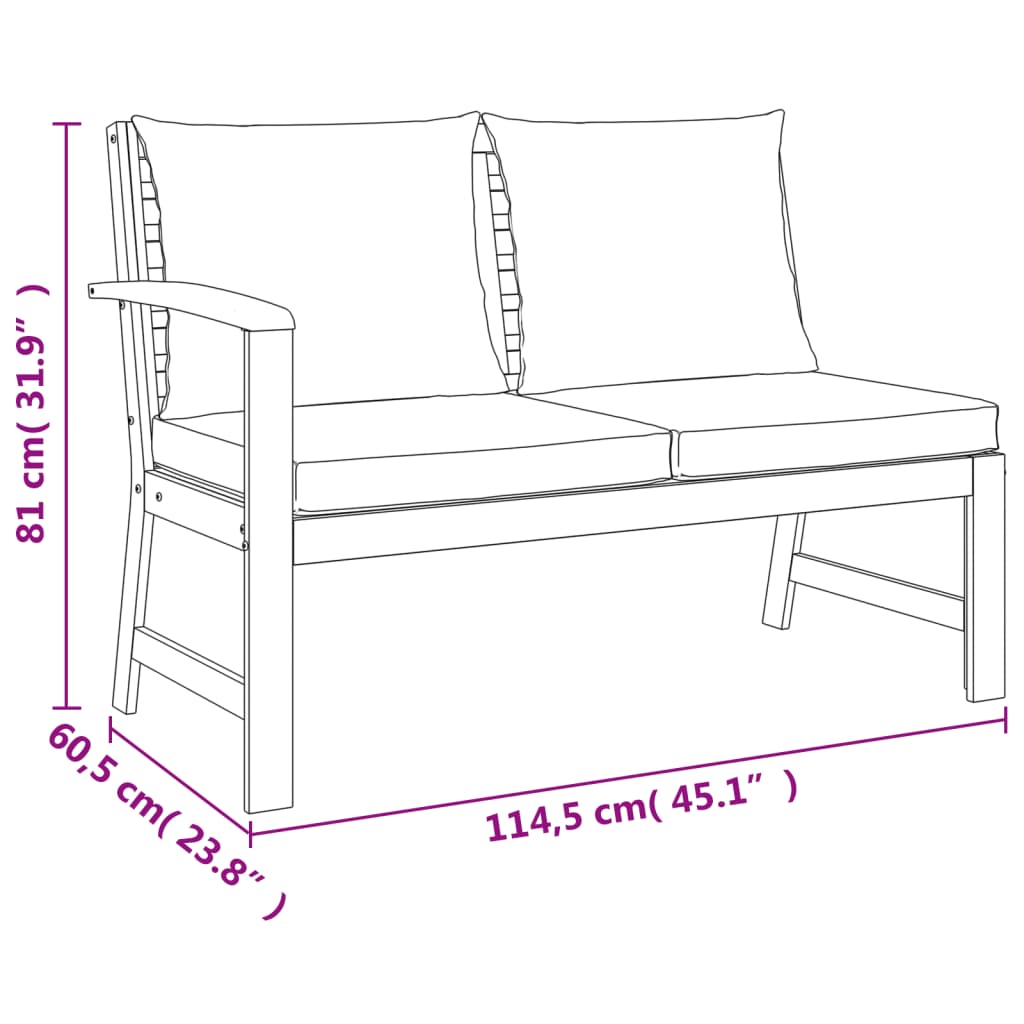 Ensemble à manger de jardin avec coussins 11 pcs bois d'acacia