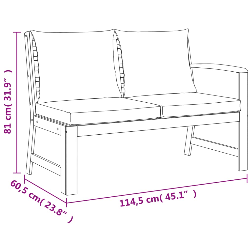 Ensemble à manger de jardin avec coussins 11 pcs bois d'acacia