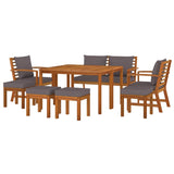 Ensemble à manger de jardin coussins 9 pcs Bois acacia