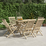 Salon de jardin 7 pcs gris bois de teck solide