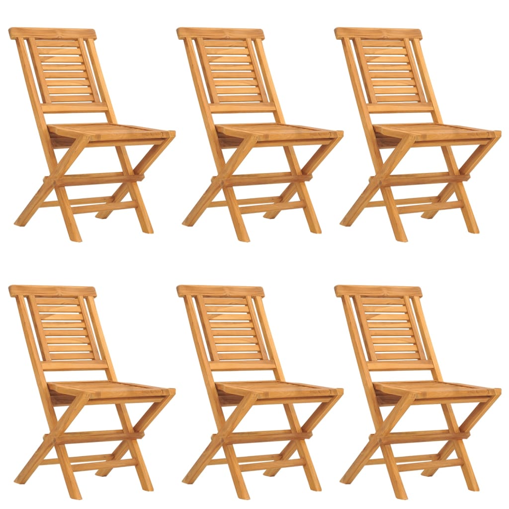 Chaises de jardin pliantes lot de 6 47x63x90cm bois massif teck