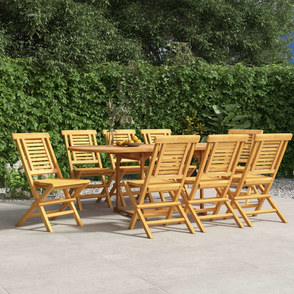 Chaises de jardin pliantes lot de 8 47x63x90cm bois massif teck