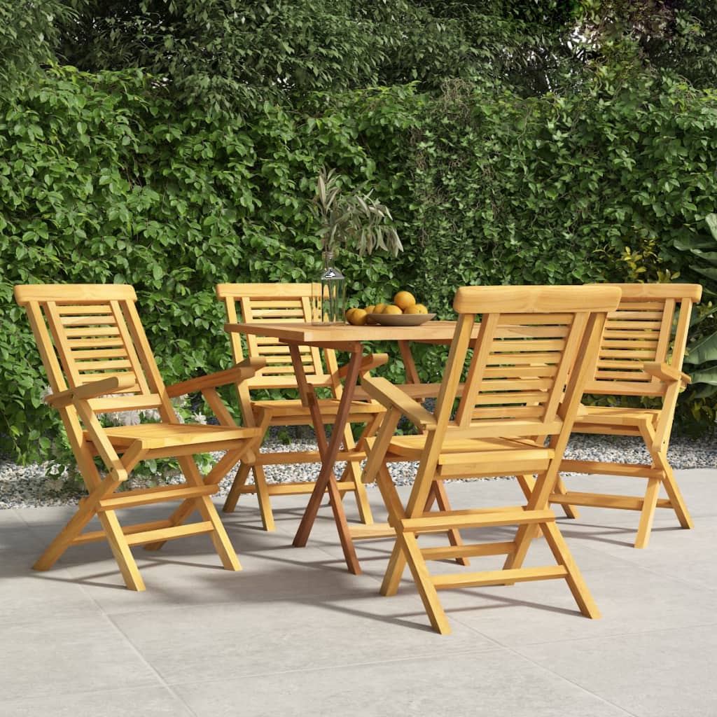 Chaises de jardin pliantes lot de 4 56x63x90cm bois massif teck