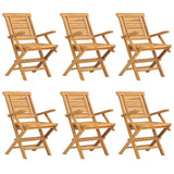 Chaises de jardin pliantes lot de 6 56x63x90cm bois massif teck