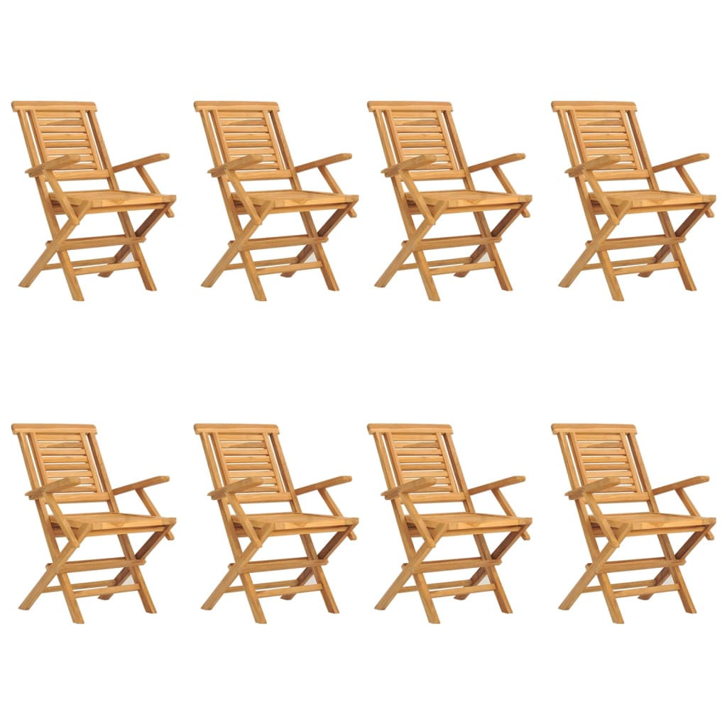 Chaises de jardin pliantes lot de 8 56x63x90cm bois massif teck