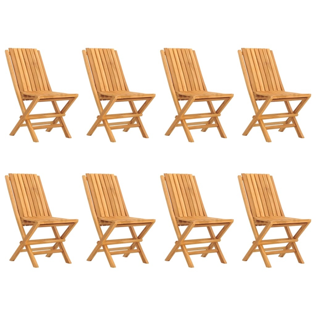 Chaises de jardin pliantes lot de 8 47x47x89cm bois massif teck