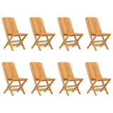 Chaises de jardin pliantes lot de 8 47x47x89cm bois massif teck