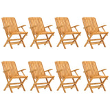 Chaises de jardin pliantes lot de 8 61x67x90cm bois massif teck