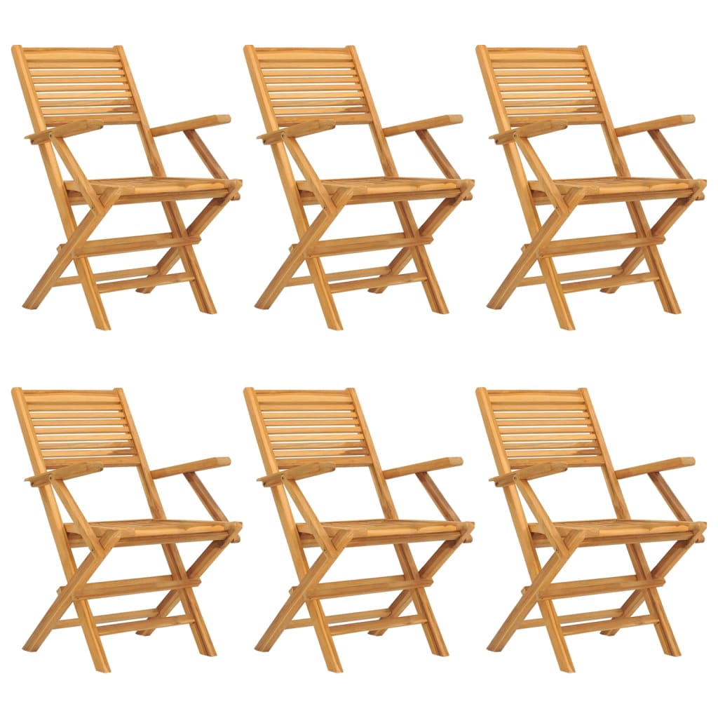 Chaises de jardin pliantes lot de 6 55x62x90cm bois massif teck