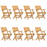 Chaises de jardin pliantes lot de 8 55x62x90cm bois massif teck