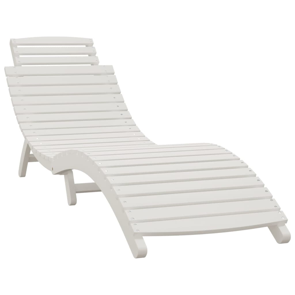 Chaises longues lot de 2 blanc 184x55x64 cm bois massif acacia