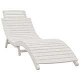 Chaises longues lot de 2 avec table blanc bois massif d'acacia