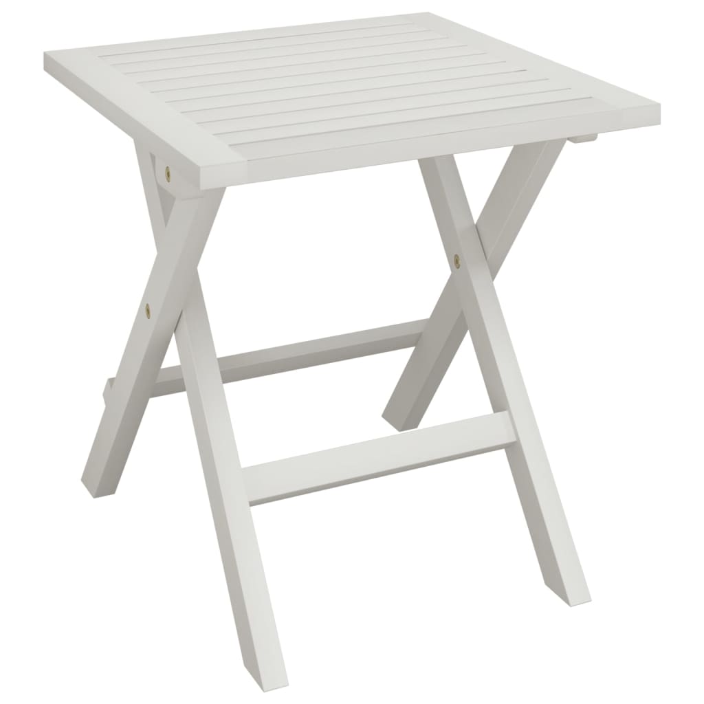 Chaises longues lot de 2 avec table blanc bois massif d'acacia