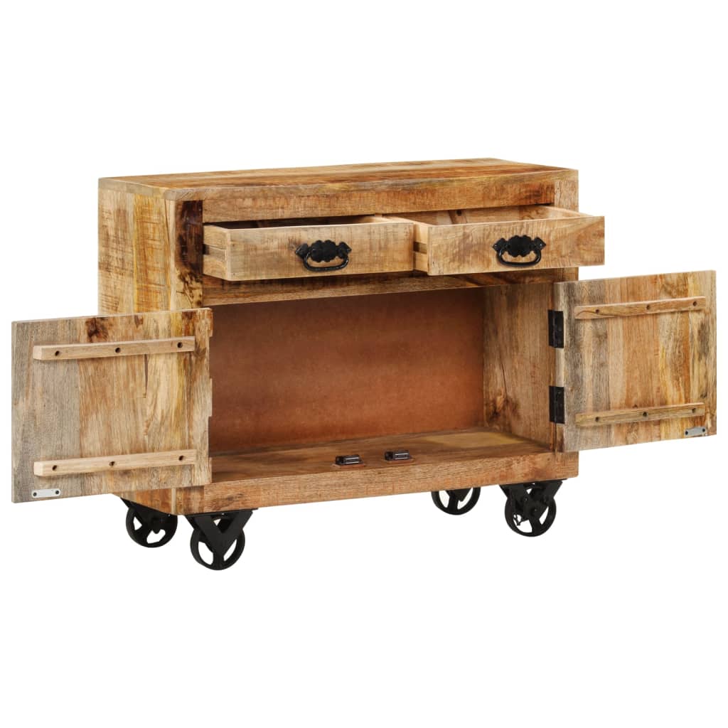 Buffet 80x30x65 cm bois de manguier brut massif