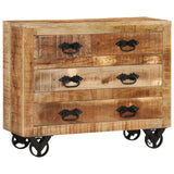 Buffet avec 3 tiroirs 80x30x65 cm bois de manguier brut massif