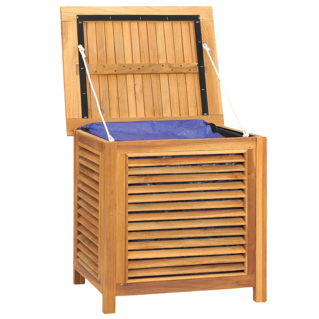 Boîte de rangement de jardin et sac 60x50x58cm bois massif teck