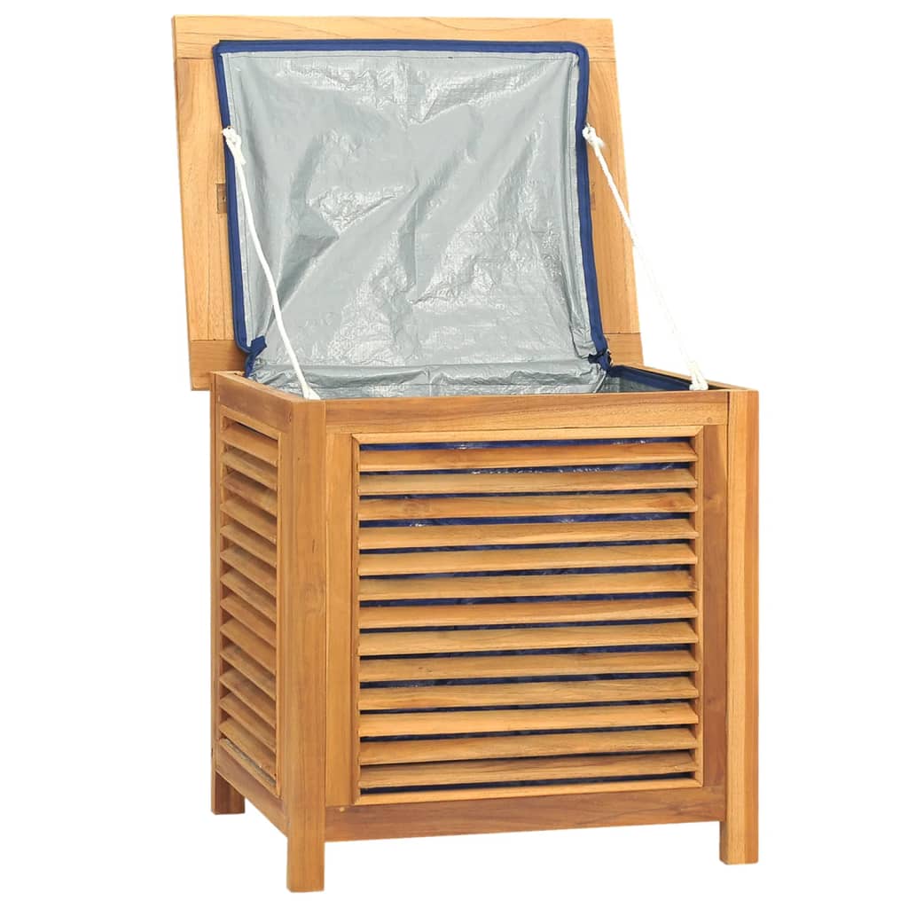 Boîte de rangement de jardin et sac 60x50x58cm bois massif teck