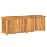 Boîte de rangement jardin et sac 150x50x53 cm bois massif teck